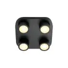 Nordlux Clyde Ceiling Light 4-Spot Metal Black 14W 950lm - 827 Extra Warm White | 85mm - 3-Step Dimmable